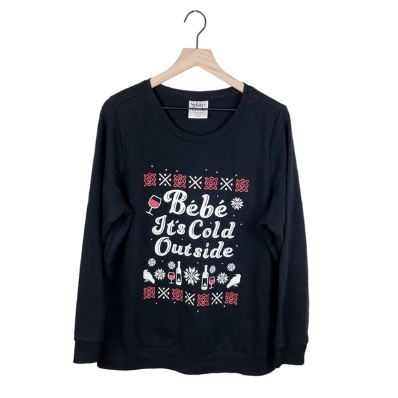 Torrid Schitt's Creek Sweatshirt Cozy Fleece Bebe It's Cold Outside Black 1X - Picture 3 of 9